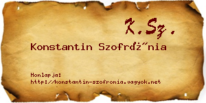 Konstantin Szofrónia névjegykártya